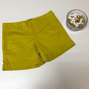 Vince Chartreuse Cuffed Shorts